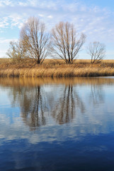 Obraz premium Autumn landscape with reflection