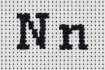 Cross-stitch - Alphabet and Icons - Nn