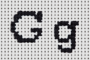 Cross-stitch - Alphabet and Icons - Gg