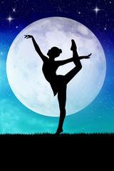 woman dancing in the moonlight