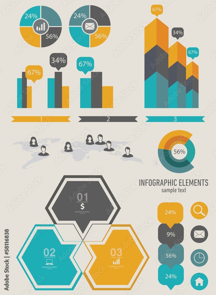 Poster infographic vector graphs and elements. vector illustration.