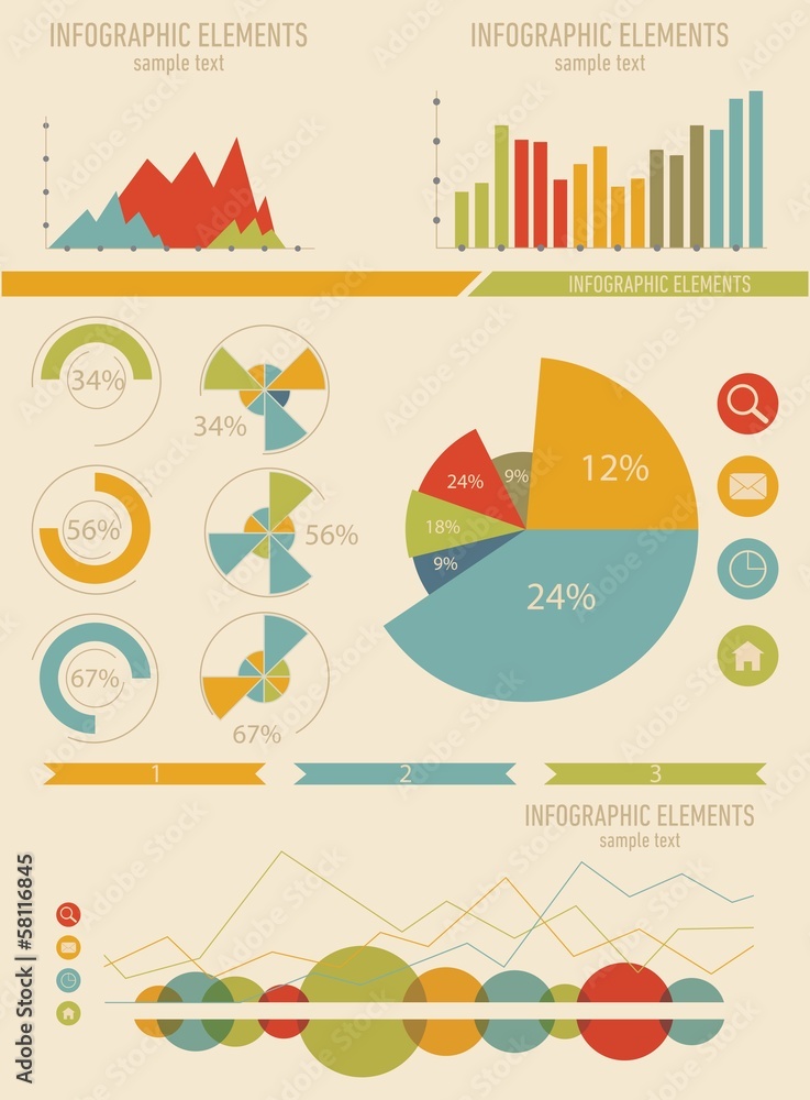 Poster infographic vector graphs and elements. vector illustration.