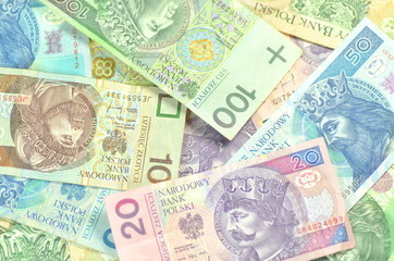 Fototapeta na wymiar polskie banknoty