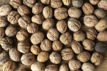 many walnuts as a background