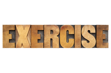 exercise word in wood type