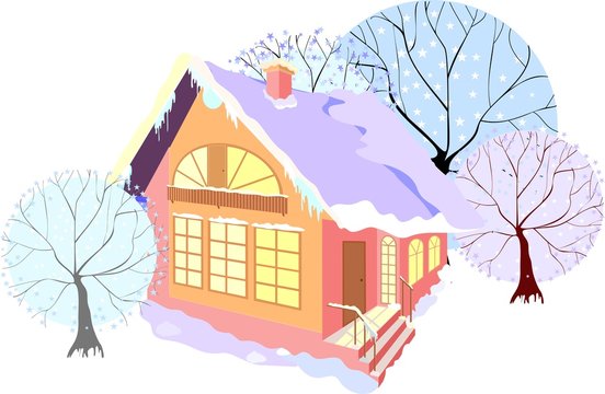 House with winter trees