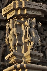 Human Sculptures of Khajuraho, India - UNESCO heritage site.