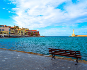 Beautiful cityscape on island of Crete, Greece