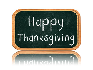 Obraz premium happy thanksgiving day on blackboard banner