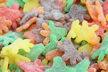 Jelly sugar candies background