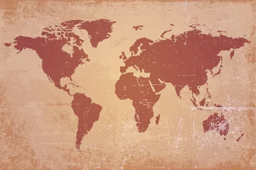Photo sur Plexiglas Signe rétro vieille carte du monde