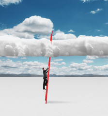 young businessman climbing