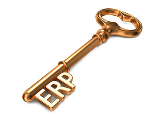 ERP - Golden Key. Business Concept.