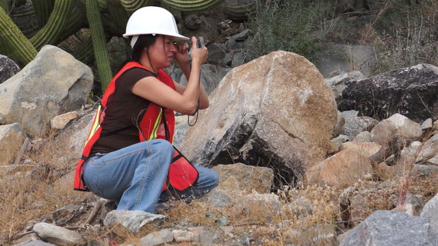 Geologist Woman Loupe
