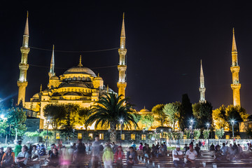 Blue Mosque in Istanbul, Turkey .View at early evening