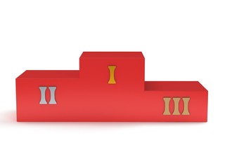 Sports winner podium isolated on white. 3d render