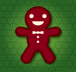 Christmas gingerbread cookie man with snowflake Background