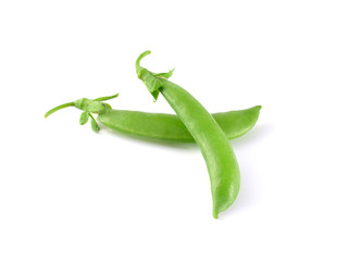 green beans on white background