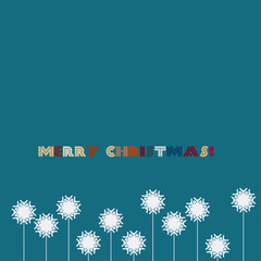 Blue christmas background with snowflakes