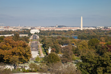Washington DC panorama - Aerial view of Arlington Hill