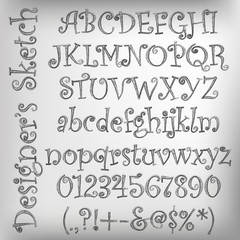 Vector sketched alphabet