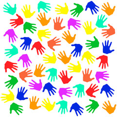 Multi-colored hands - Vector illustration