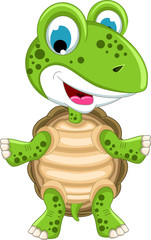 Fototapeta premium Cute turtle cartoon posing