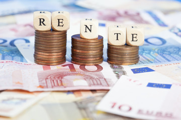 Rente Pension Senkung Stabilität Euro Konzeptbild