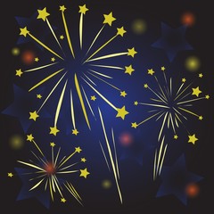 Fototapeta na wymiar Starry fireworks
