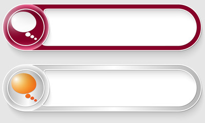 Obraz premium purple and silver vector abstract buttons with speech bubble