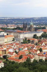 Obraz premium Saint Vitus Cathedral and Prague Castle. View from Petrin Lookou