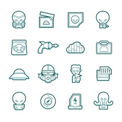 Science fiction icons set