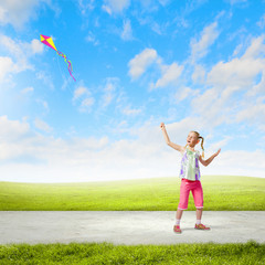 Fototapeta na wymiar Girl with kite