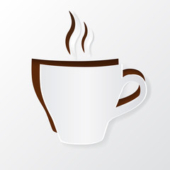 Cup of coffee, cut out of paper