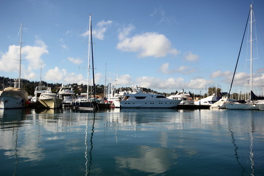 yachts in a marina