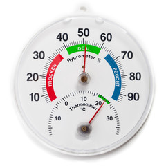 Analoges Hygrometer und Thermometer - obrazy, fototapety, plakaty