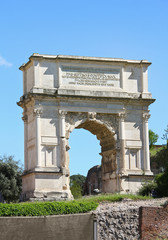 Fototapeta na wymiar The Arch of Titus at Forum Roman, Rome, Italy