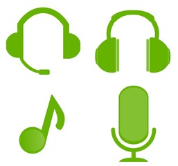 Audio : casque, micro, son en 4 icônes