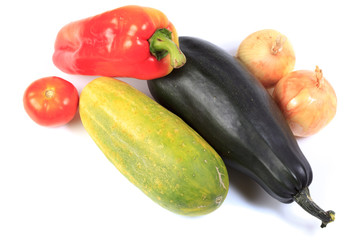 Vegetables on white.