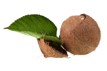 Coconut and leaf