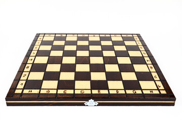 The chessboard on the white background