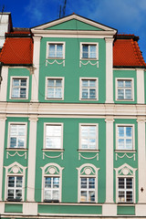 Facades of old houses in Wroclaw, Poland