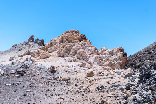 White rocks in Park Canadas del Teide. Tenerife. Spain