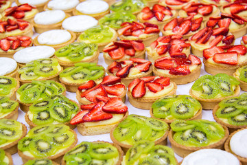 Dessert with fresh fruit.