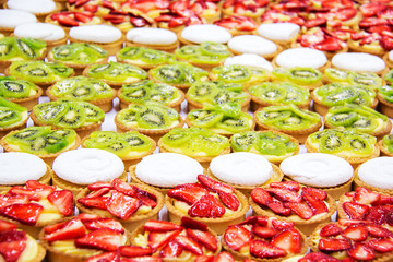 Dessert with fresh fruit.