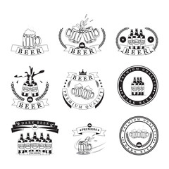 Fototapeta premium Beer Labels Set - Isolated On Background - Vector Illustration