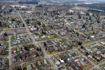 The gridded streets of old Centralia, Washington