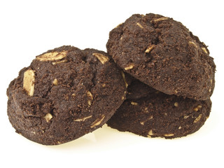 dark big cookies pile