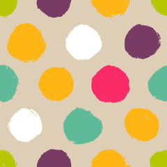 Hand-drawn polka dot seamless pattern - 58141616