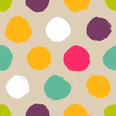Afwasbaar behang Handgetekende polka dot naadloos patroon © vector punch